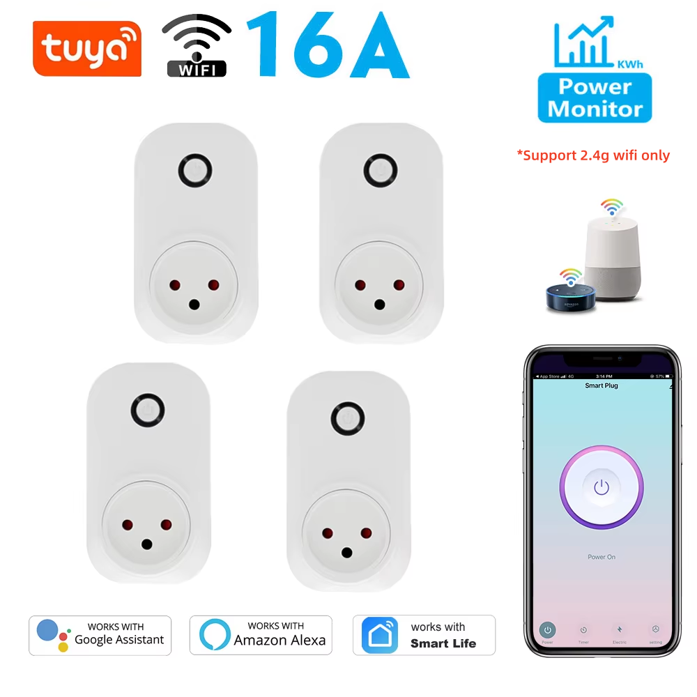 Smart Light Switch Wifi - Tuya tomada inteligente israele plug 16a