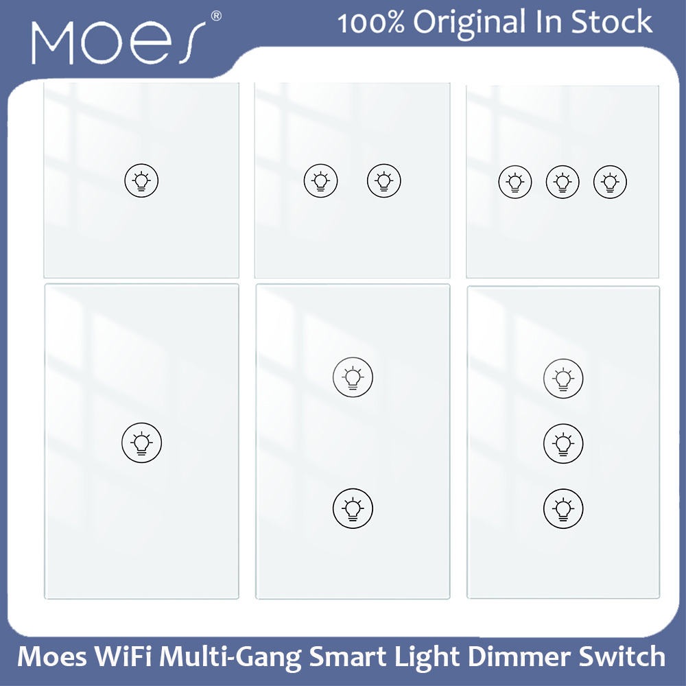 Smart Light Switch Wifi - Interruptor Dimmer Inteligente Multi-Gang Moes Tuya
