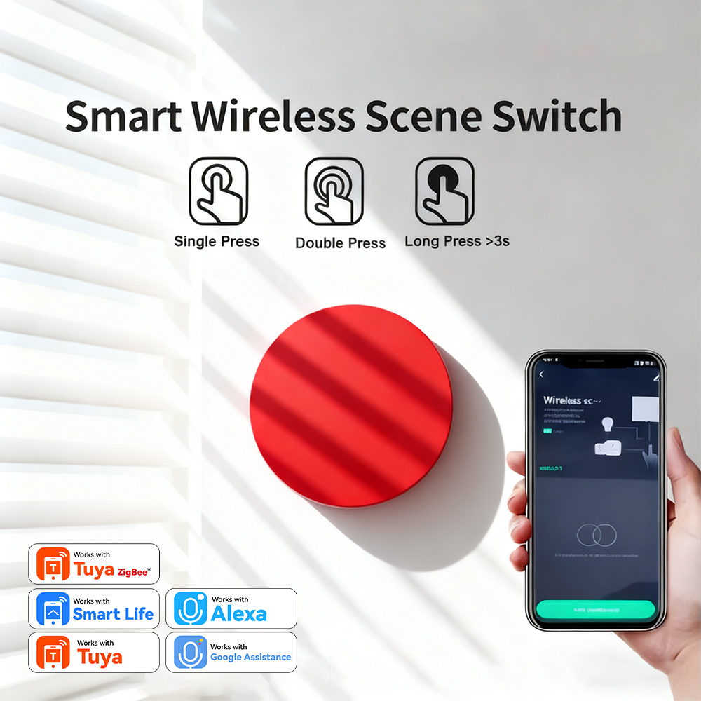 Smart Light Switch Wifi - Interruptor de Botão de Cena Sem