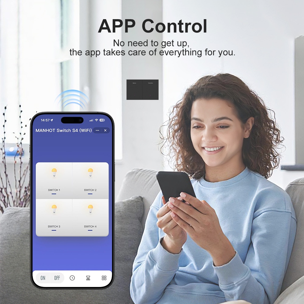 Manhot Interruptor de Nome Per - Smart Light Switch Wifi avaliação e preço