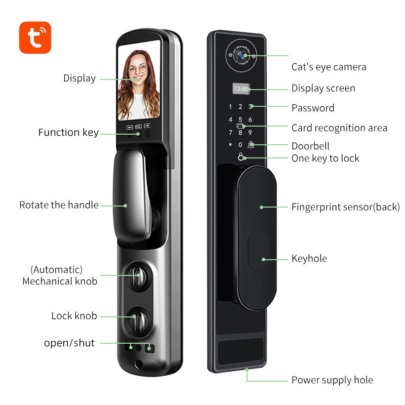 Automático tuya wifi gato olho - Smart Door Lock Wifi avaliação e preço