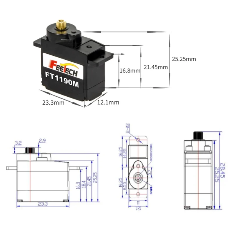 FEETECH FT1190M 4.8-6v 3.5kg S - Microcontroller Kit avaliação e preço